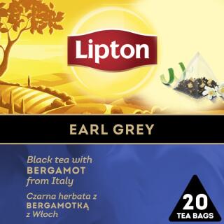 Herbata czarna Lipton Piramidka, aromatyzowana, ekspresowa, 20 torebek Earl Grey z Włoch