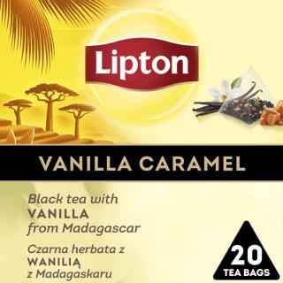 Herbata czarna Lipton Piramidka, aromatyzowana, ekspresowa, 20 torebek wanilia z Madagaskaru