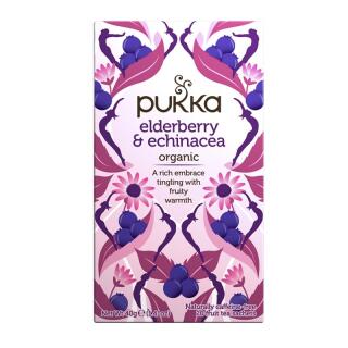 Herbata Pukka Czarny Bez i Echinacea, czarna aromatyzowana 20 kopert