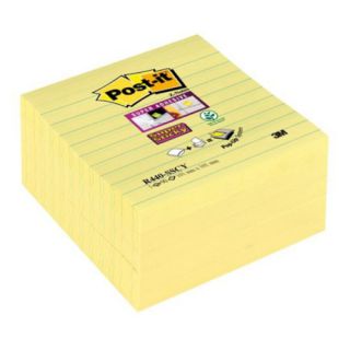 Karteczki harmonijkowe Post-it Super Sticky Z-Notes XL 101x101 mm, zestaw żółtych bloczków w linie 5 x 90 kartek