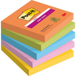 Karteczki samoprzylepne Post-it Super Sticky Boost 76x76 mm, zestaw bloczków 5 x 90 kartek