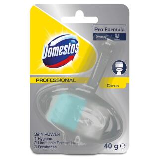 Kostka toaletowa Domestos Professional 3w1 Power, zawieszka do WC 40g citrus