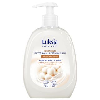 Mydło w płynie Luksja Creamy 500 ml, z pompką mleczko bawełniane i B5