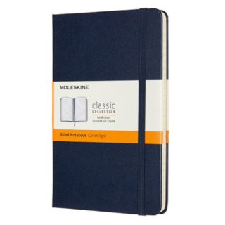 Notes Moleskine Classic M 11,5x18 cm, 208 stron w linie, twarda oprawa z gumką granatowy