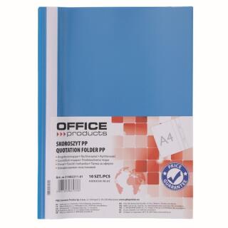 Skoroszyt Office Products A4, plastikowy 120/180 mikronów, miękki, opakowanie 10 sztuk niebieski