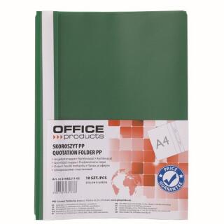 Skoroszyt Office Products A4, plastikowy 120/180 mikronów, miękki, opakowanie 10 sztuk zielony