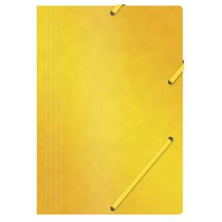 Teczka kartonowa Office Products A4, preszpanowa, z gumką na rogach, twarda 390g żółta