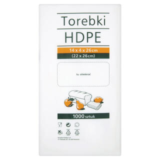 Torebki spożywcze Stella HDPE 1000szt. transparentne 14 x 4 x 26 cm