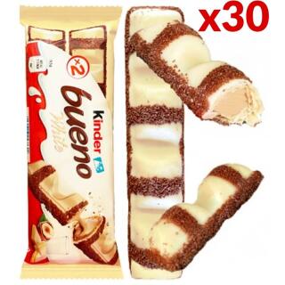 Wafel Kinder Bueno Ferrero 43g, baton w białej czekoladzie, z nadzieniem orzechowym 30 sztuk