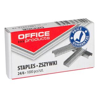 Zszywki galwanizowane Office Products, opakowanie 1000 sztuk 24/6