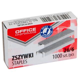 Zszywki galwanizowane Office Products, opakowanie 1000 sztuk 26/6