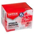 Spinacze krzyżowe 65mm Office Products, metalowe, w kartoniku 12 sztuk