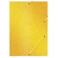 Teczka kartonowa Office Products A4, preszpanowa, z gumką na rogach, twarda 390g żółta