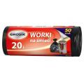 Worki na odpady Grosik, czarne do małych koszy 20L x 50 sztuk