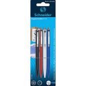 Długopisy automatyczne Schneider K15, kolorowe obudowy, atra...
