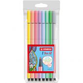 Flamastry Stabilo Pen 68 Pastel, pastelowe, zestaw w etui
