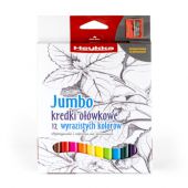 Kredki ołówkowe Heykka Jumbo, trójkątne i grube z temperówką