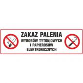 Znak piktogram duża tabliczka TDC, z napisem: "Zakaz palenia...