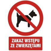 Znak piktogram tabliczka TDC, z napisem: "Zakaz wstępu ze zw...