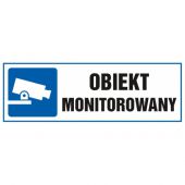 Znak tabliczka piktogram TDC, z napisem: "Obiekt monitorowan...