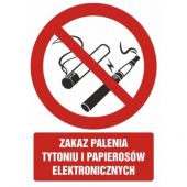 Znak zakazu - Zakaz Palenia Tytoniu i Papierosów Elektronicz...